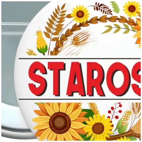 dodatek do stroju na dozynki gminne metalowa przypinka starosta slonecznik pin zniwa