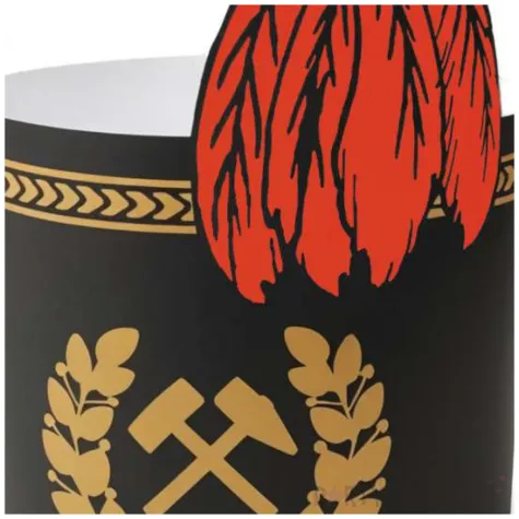 dodatek do stroju na dzien gornika czapka papierowa barborka czako czerwona dla dzieci