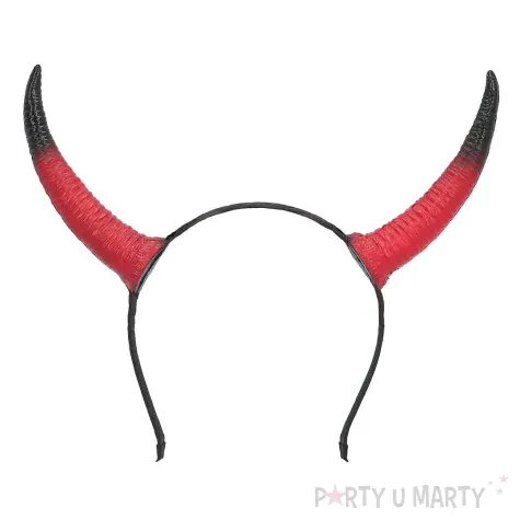 dodatek do stroju na halloweem opaska na glowe rogi diabla czerwone cosplay