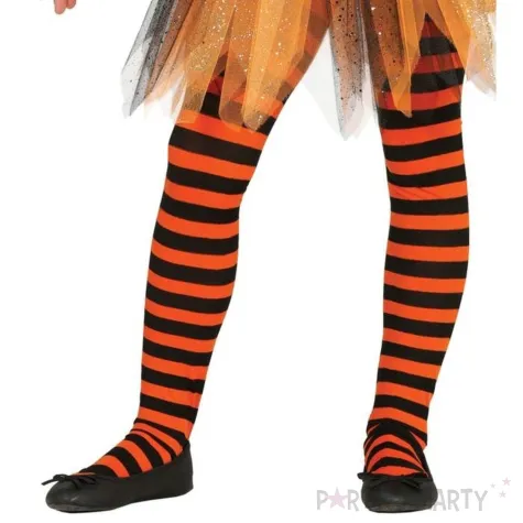 dodatek do stroju na halloween andrzejki dzien dyni rajstopy czarownica paski