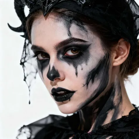 dodatek do stroju na halloween czarna farbka do twarzy makijaz wampir duch kosciotrup 20 ml