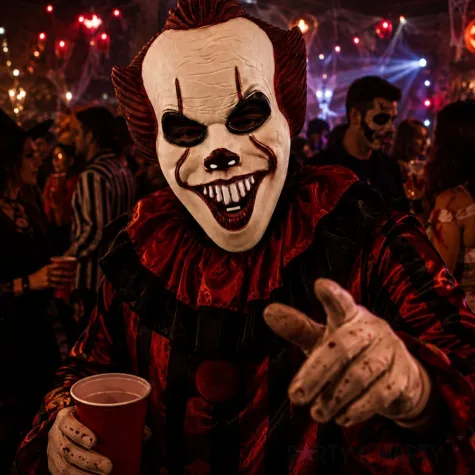 dodatek do stroju na halloween karnawal maska szalony klaun pennywise it to zabojca morderca