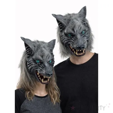 dodatek do stroju na halloween karnawal maska wilkolak wilk na konwent larp