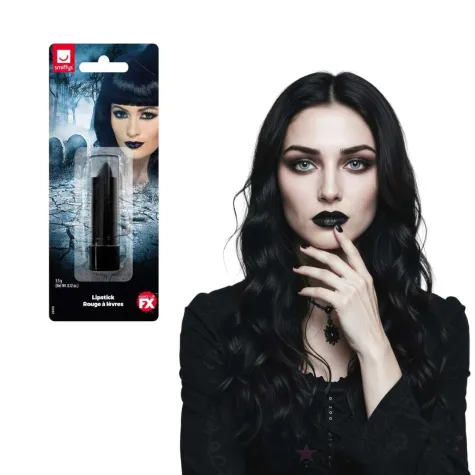 dodatek do stroju na halloween makijaz czarna szminka do ust gotycka wampirzyca make up