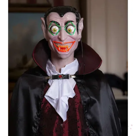 dodatek do stroju na halloween maska led wampir hrabia dracula swiecaca karnawal