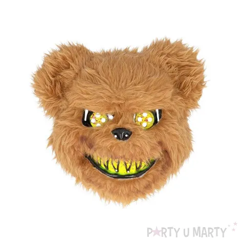 dodatek do stroju na halloween maska pluszowa krwawy niedzwiedz