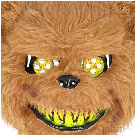 dodatek do stroju na halloween maska pluszowa krwawy niedzwiedz