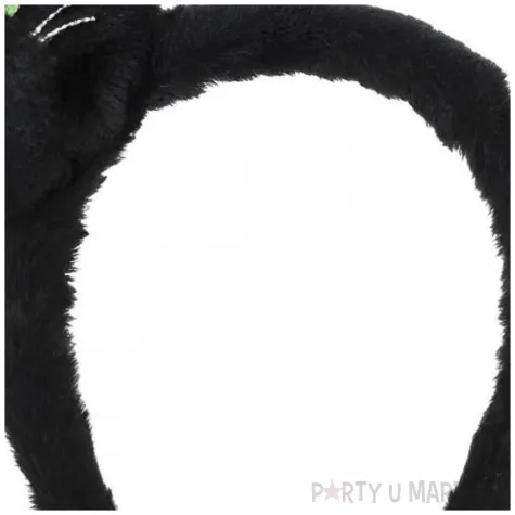 dodatek do stroju na halloween opaska czarny kot czarownicy andrzejki kostium 23 5x18 cm