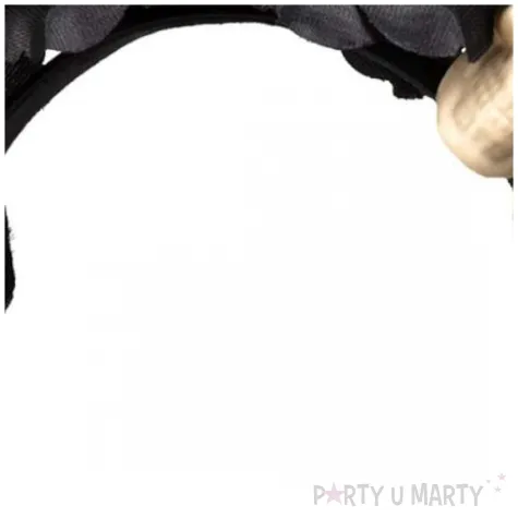 dodatek do stroju na halloween opaska do wlosow dia de los muertos czarne kwiaty smierc