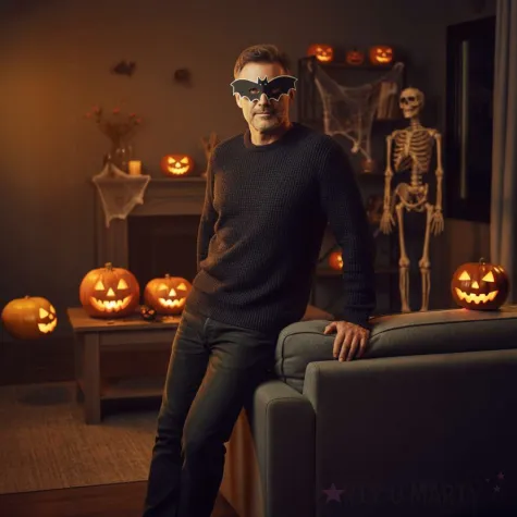 dodatek do stroju na halloween papierowa maska nietoperz czarna akcesoria do kostiumu