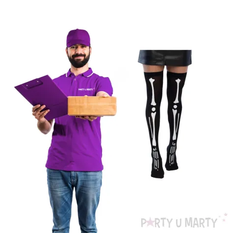 dodatek do stroju na halloween ponczochy zakolanowki kosciotrup szkielet dia de los muertos