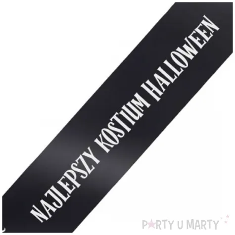 dodatek do stroju na halloween szarfa najlepszy kostium nagroda w konkursie czarna 160 cm