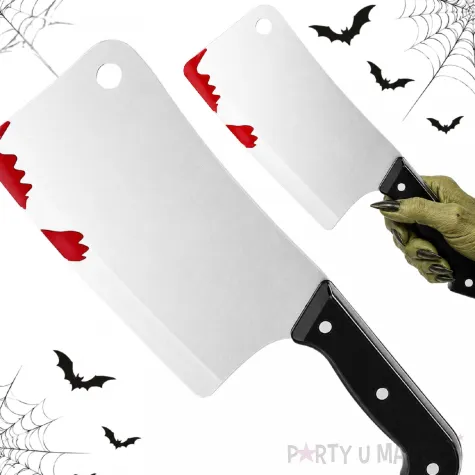 dodatek do stroju na halloween sztuczna bron tasak zakrwawiony cosplay morderca larp
