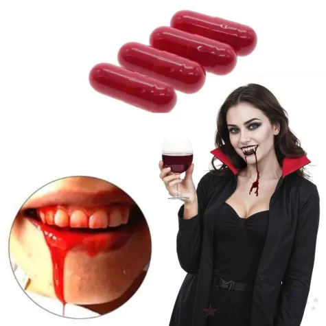 dodatek do stroju na halloween sztuczna krew do makijazu kapsulki wampir 4 szt