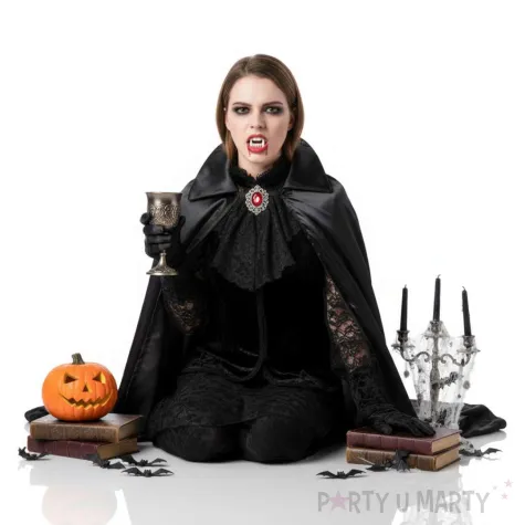 dodatek do stroju na halloween sztuczne zeby wampira godan kostium wampirzyca drakula