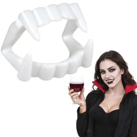 dodatek do stroju na halloween sztuczne zeby wampira godan kostium wampirzyca drakula
