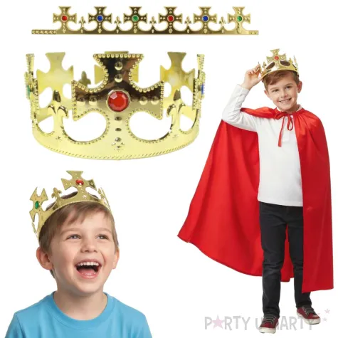 dodatek do stroju na jaselka karnawal plastikowa korona krol zlota na przedstawienie szkolne