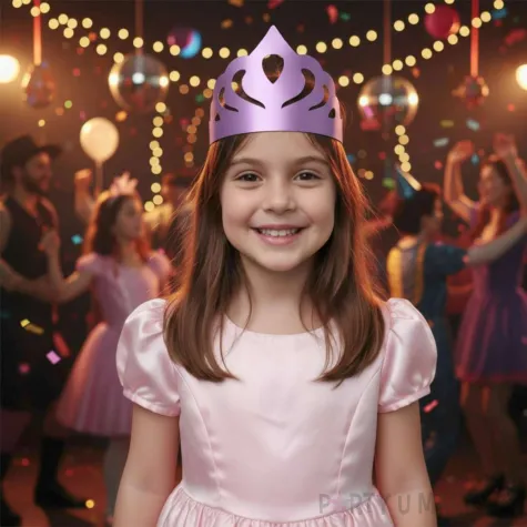 dodatek do stroju na karnawal papierowa opaska na glowe tiara diadem ksiezniczki niebieska 3 s