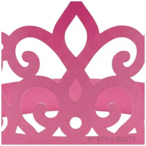 dodatek do stroju na karnawal papierowa opaska na glowe tiara diadem ksiezniczki rozowa 3 szt