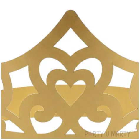 dodatek do stroju na karnawal papierowa opaska na glowe tiara diadem ksiezniczki serce zlota
