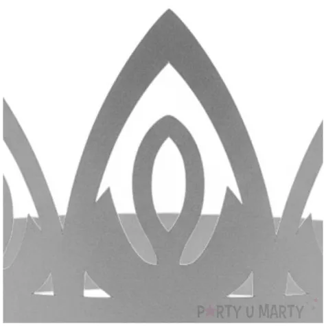 dodatek do stroju na karnawal papierowa opaska na glowe tiara diadem ksiezniczki srebrna 3 szt