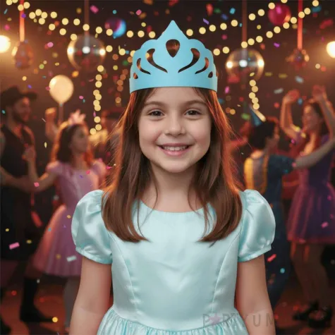 dodatek do stroju na karnawal papierowa opaska na glowe tiara ksiezniczki elsy niebieska 3 szt
