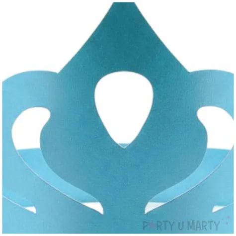 dodatek do stroju na karnawal papierowa opaska na glowe tiara ksiezniczki elsy niebieska 3 szt