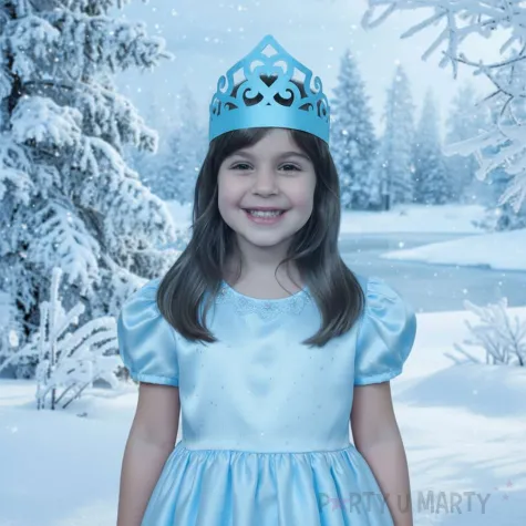 dodatek do stroju na karnawal papierowa opaska na glowe tiara ksiezniczki serce niebieska x3