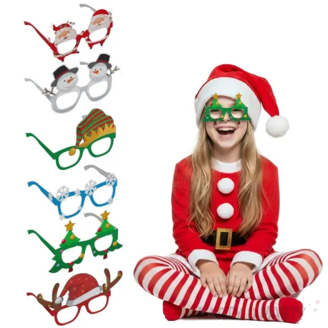 dodatek do stroju na swieta boze narodzenie okulary papierowe swiateczne przyjecie x6