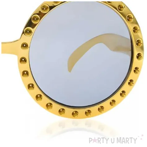 dodatek do stroju na sylwestra nowy rok okulary imprezowe happy new year zlote z krysztalkami