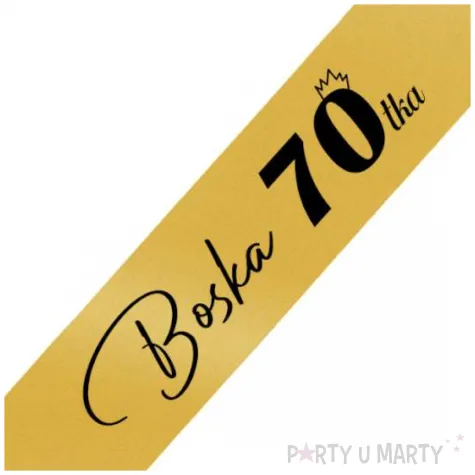 dodatek do stroju szarfa urodzinowa boska 70 zlota elegancka 160 cm