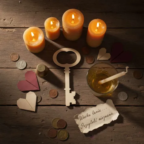 dodatek do zabawy na andrzejki klucz do lania wosku wrozby andrzejkowe drewniany 23 cm