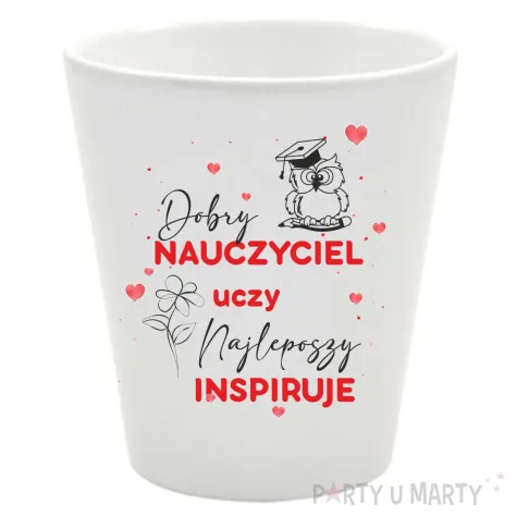 doniczka dobry nauczyciel uczy najlepszy inspiruje bia y 10 cm
