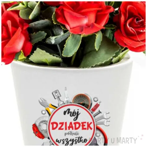 doniczka dzien dziadka moj dziadek potrafi wszystko bialy 10 cm