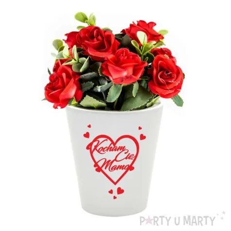 doniczka dzien matki kocham cie mamo bialy 10 cm