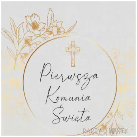 doniczka komunia swieta gold line bialy 10 cm