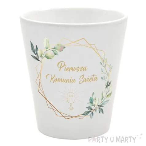 doniczka komunia swieta mietowa geometria bialy 10 cm