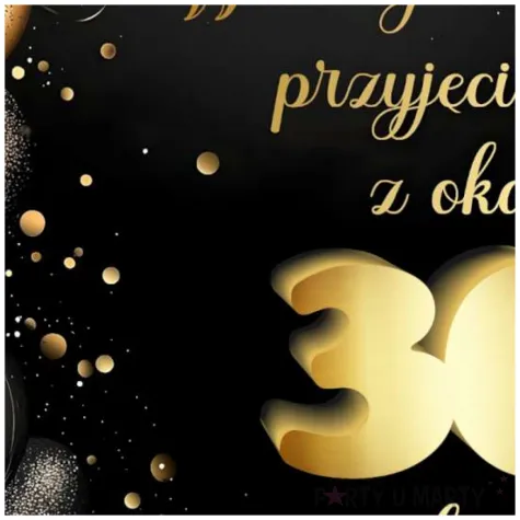 drewniana tablica powitalna 30 urodziny zloto czarny dekoracja sali powitanie gosci