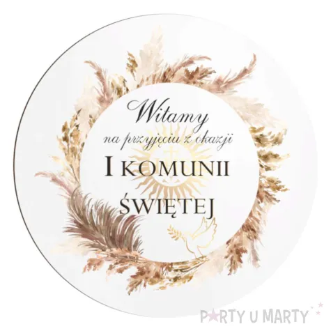 drewniana tablica powitalna komunia swieta boho dekoracja sali powitanie gosci 39 5 cm