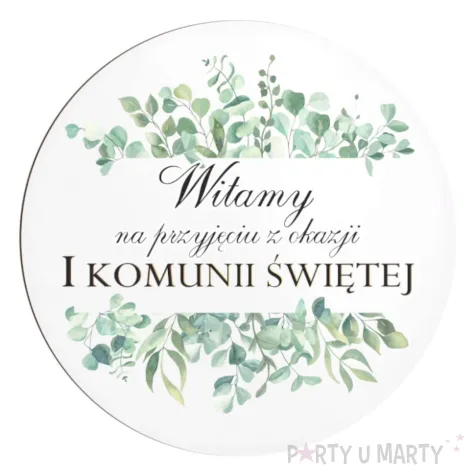 drewniana tablica powitalna komunia swieta eukaliptus beauty dekoracja sali powitanie gosci 3