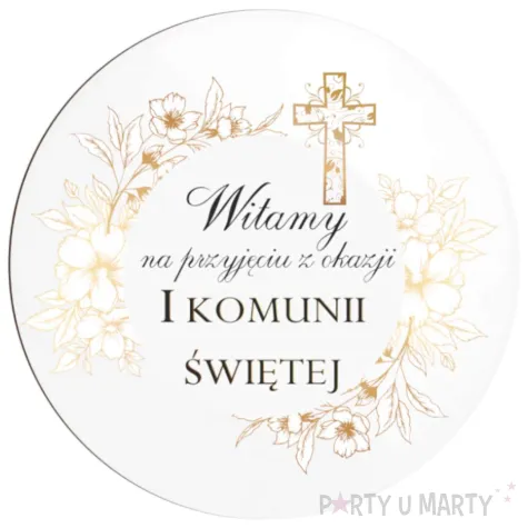 drewniana tablica powitalna komunia swieta gold line dekoracja sali powitanie gosci 39 5 cm