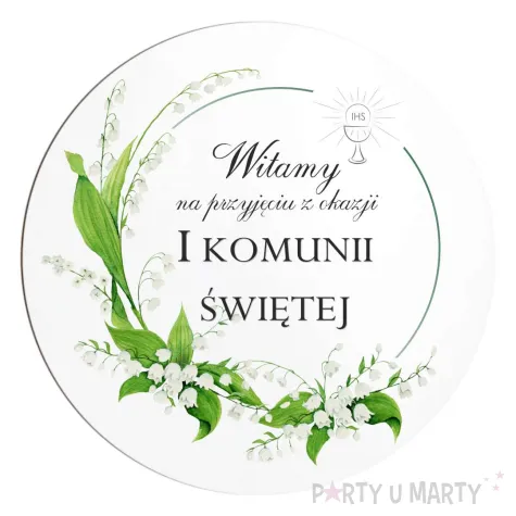 drewniana tablica powitalna komunia swieta konwalie dekoracja sali powitanie gosci 39 5 cm