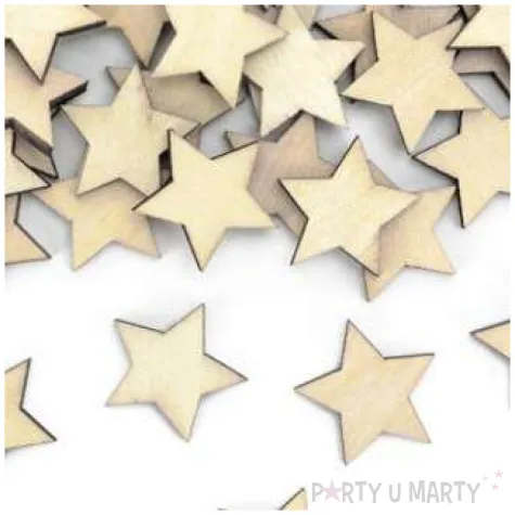 drewniane konfetti gwiazdki 2x2cm 50 szt