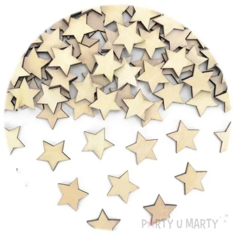 drewniane konfetti gwiazdki 2x2cm 50 szt