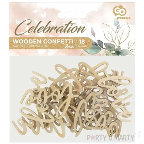 drewniane konfetti love godan 18 szt