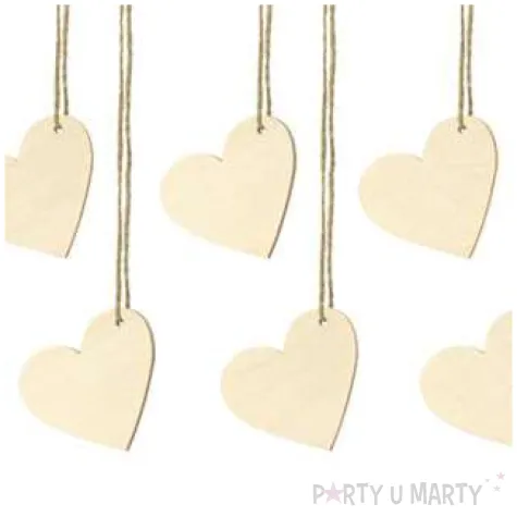 drewniane wizytowki serduszka partydeco 10 szt