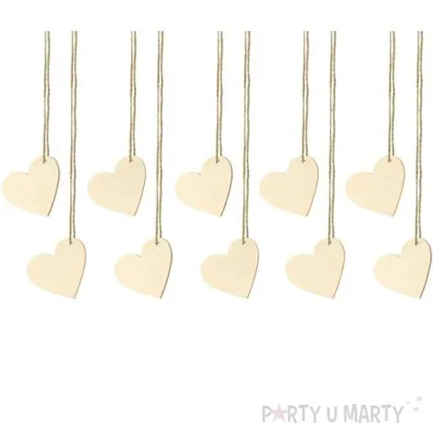 drewniane wizytowki serduszka partydeco 10 szt