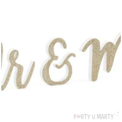 drewniany napis mr mrs bialy partydeco 1 kpl