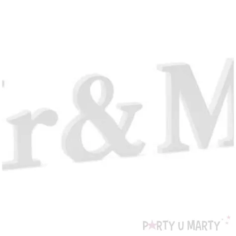 drewniany napis mr mrs bialy partydeco 3szt