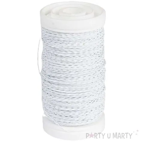 drucik florystyczny karbowany bialy czakos 0 35 mm 100 m